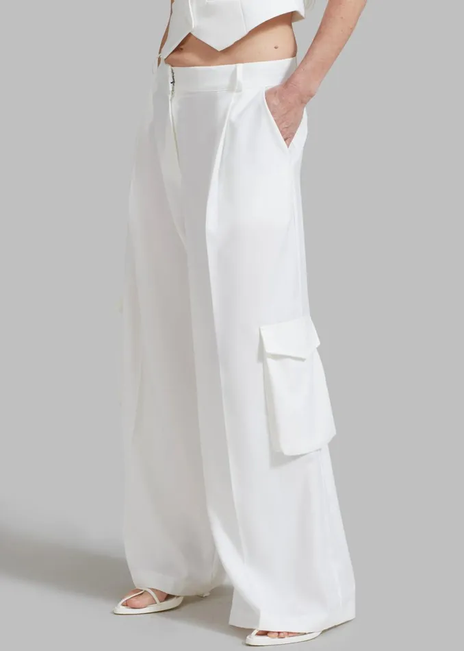 The Frankie Shop Gladys Cargo Pants 8211 White Shop Bottoms