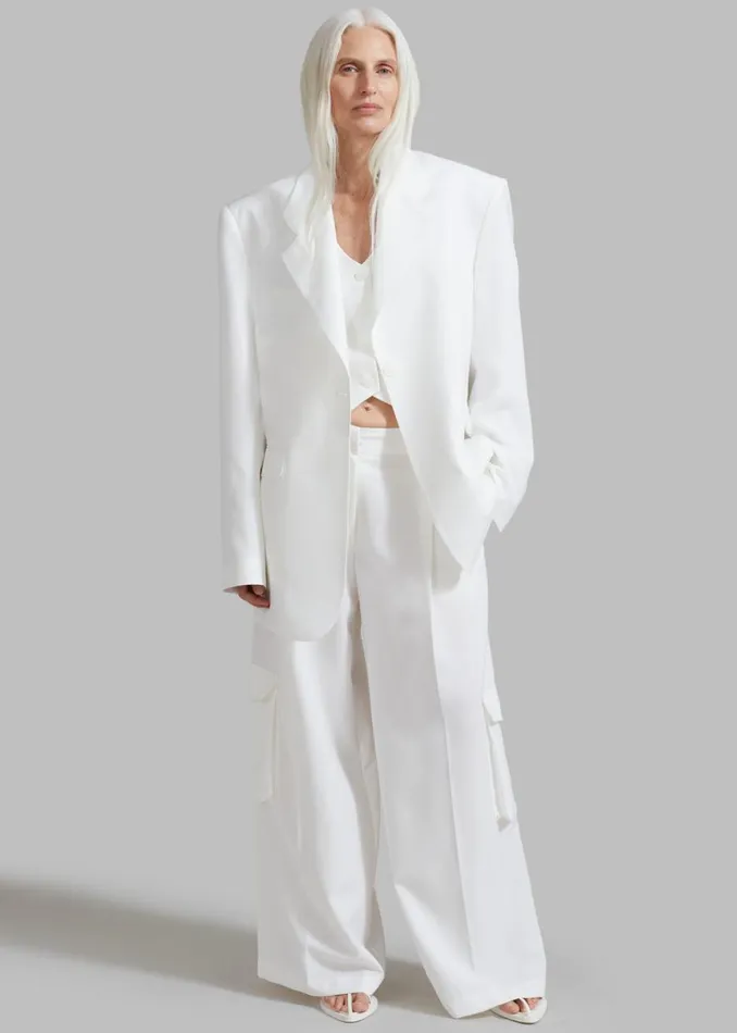 The Frankie Shop Gladys Cargo Pants 8211 White Shop Bottoms