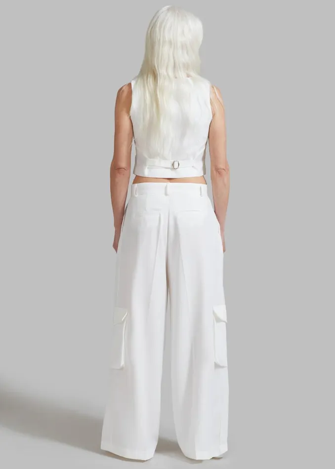 The Frankie Shop Gladys Cargo Pants 8211 White Shop Bottoms