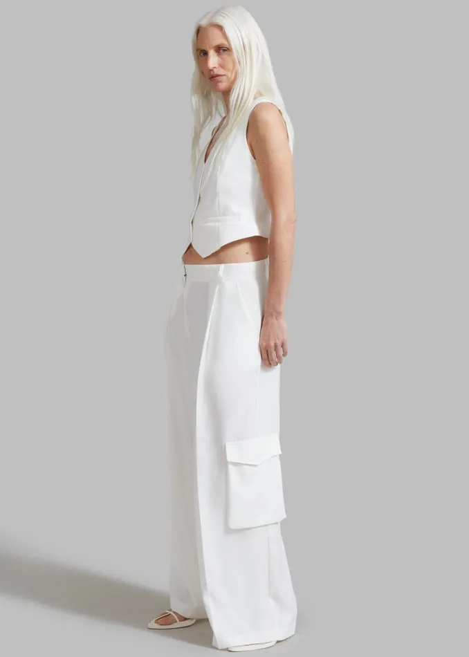 The Frankie Shop Gladys Cargo Pants 8211 White Shop Bottoms