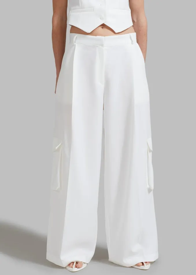 The Frankie Shop Gladys Cargo Pants 8211 White Shop Bottoms