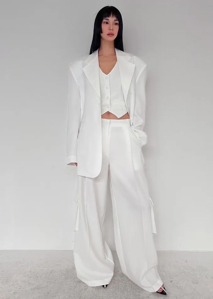 The Frankie Shop Gladys Cargo Pants 8211 White Shop Bottoms