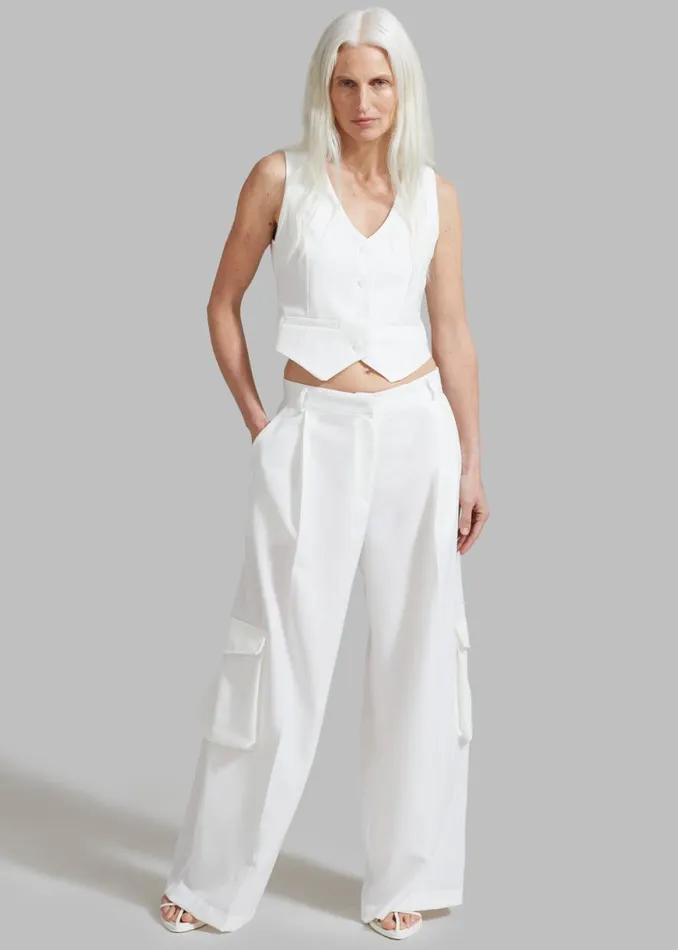 The Frankie Shop Gladys Cargo Pants 8211 White Shop Bottoms