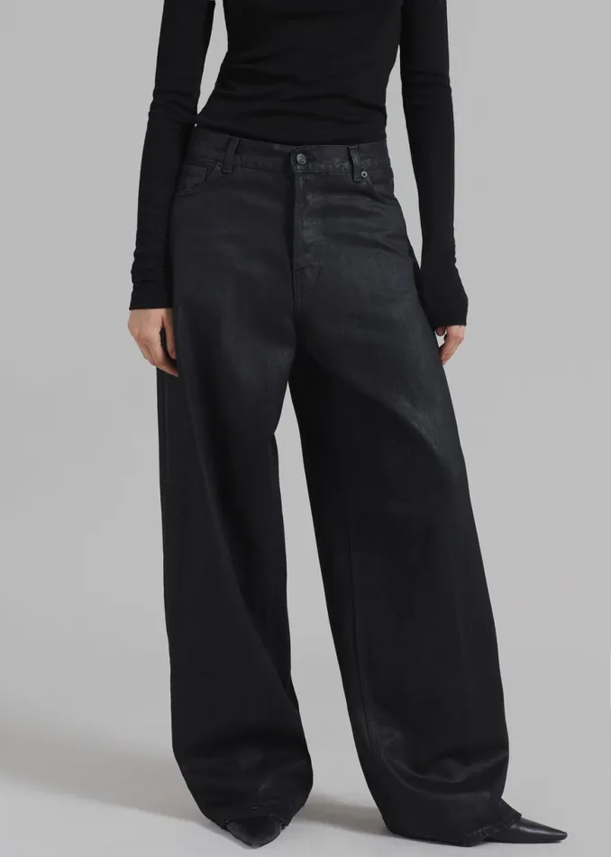 The Frankie Shop Haikure Bethany Pants 8211 Black Coated Shop Clothing