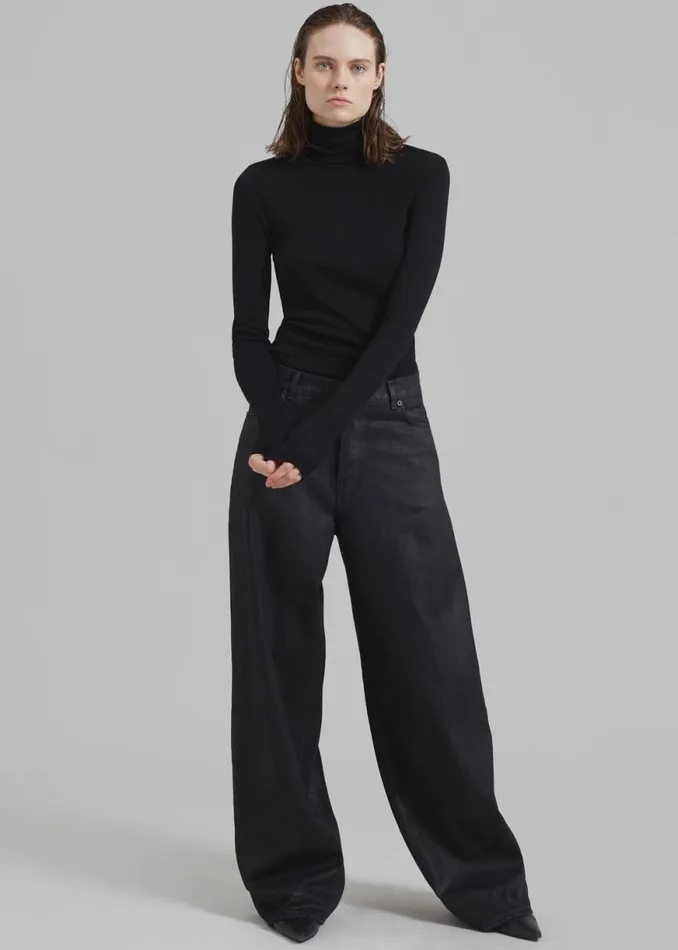 The Frankie Shop Haikure Bethany Pants 8211 Black Coated Shop Clothing