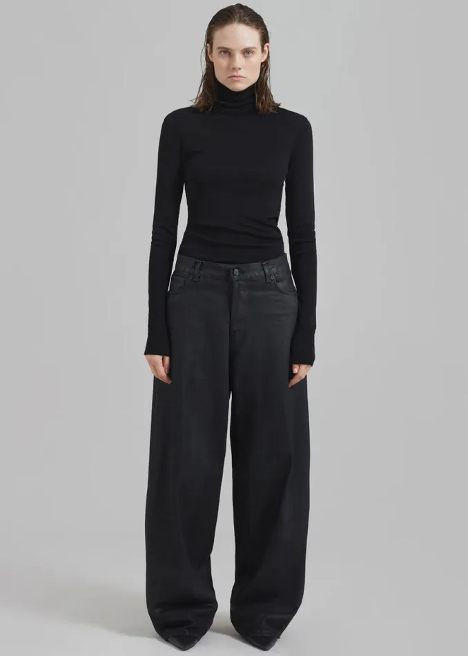 The Frankie Shop Haikure Bethany Pants 8211 Black Coated Shop Clothing