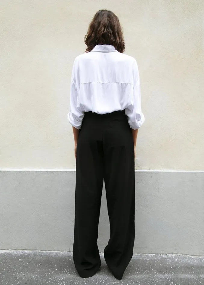 The Frankie Shop Hanna Silky Oversized Blouse 8211 White Shop Tops