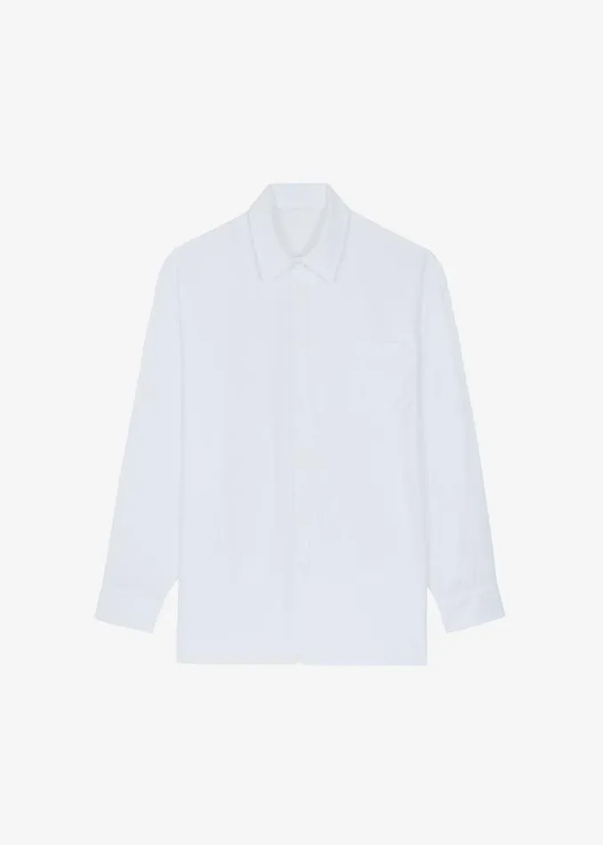 The Frankie Shop Hanna Silky Oversized Blouse 8211 White Shop Tops