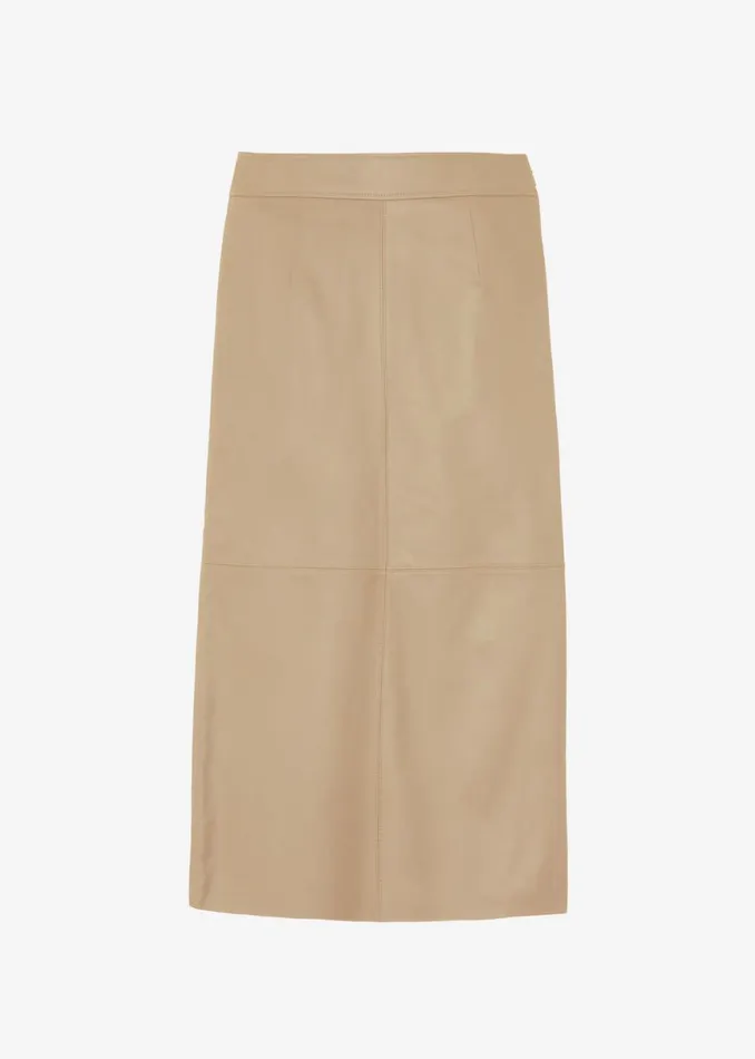 The Frankie Shop Heather Leather Pencil Skirt 8211 Beige Shop Bottoms