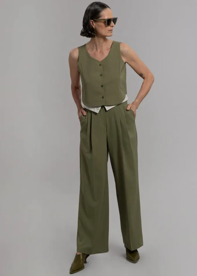 The Frankie Shop Holi Vest 8211 Olive Shop Outerwear
