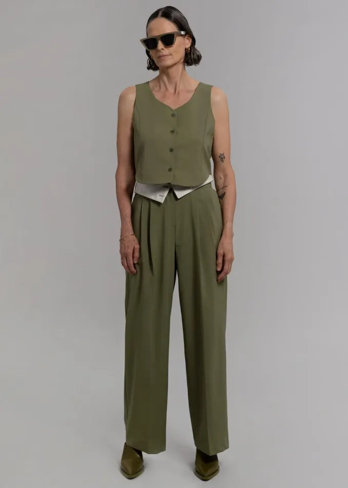 The Frankie Shop Holi Vest 8211 Olive Shop Outerwear