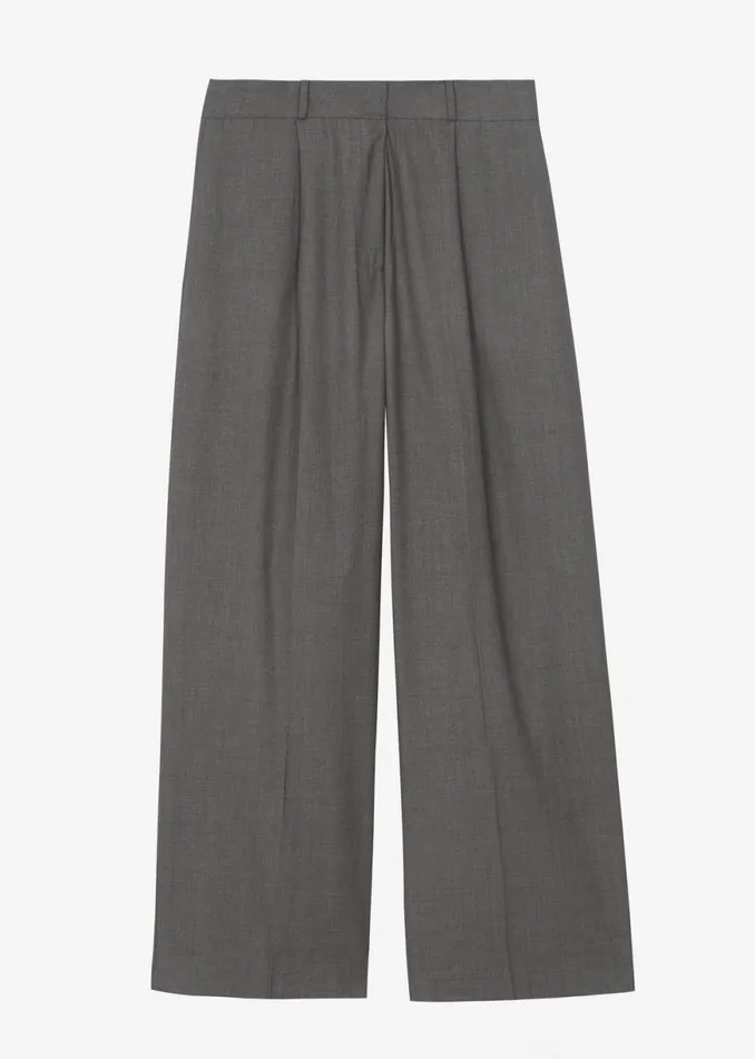The Frankie Shop Ivey Pintuck Trousers 8211 Grey Melange Shop Clothing