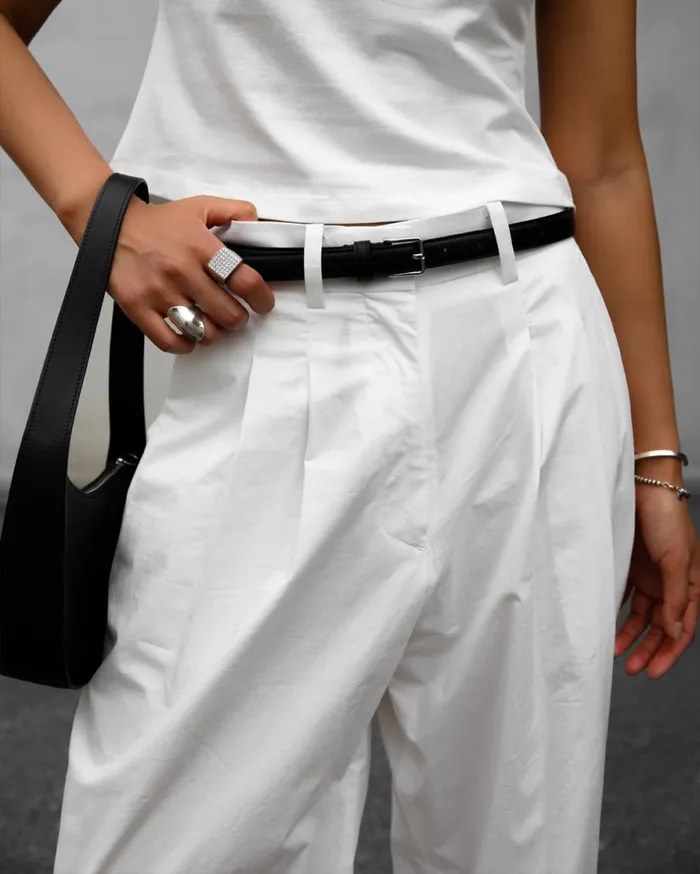The Frankie Shop Jayden Wide Pants 8211 White Shop Bottoms