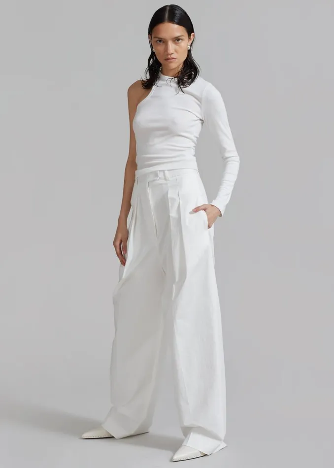 The Frankie Shop Jayden Wide Pants 8211 White Shop Bottoms