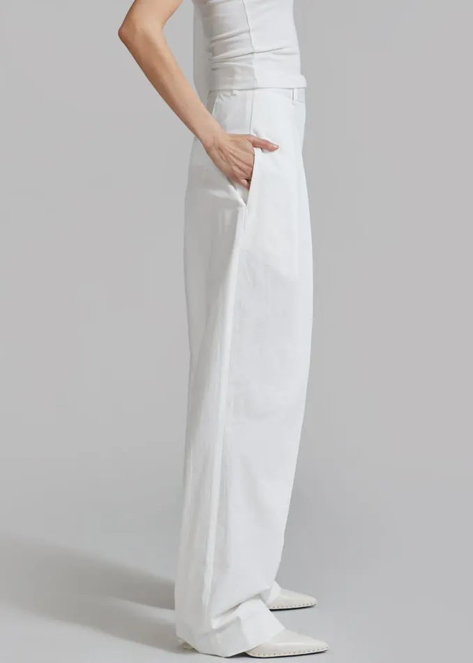 The Frankie Shop Jayden Wide Pants 8211 White Shop Bottoms