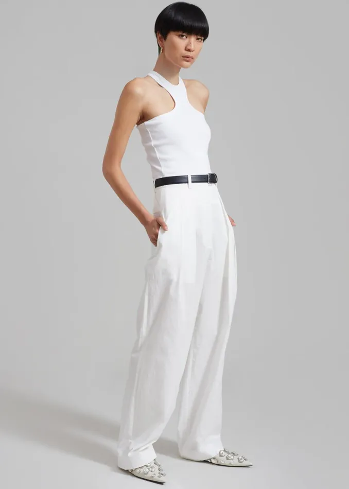 The Frankie Shop Jayden Wide Pants 8211 White Shop Bottoms