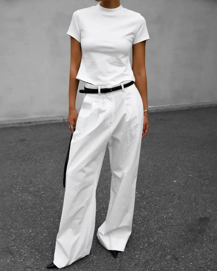 The Frankie Shop Jayden Wide Pants 8211 White Shop Bottoms