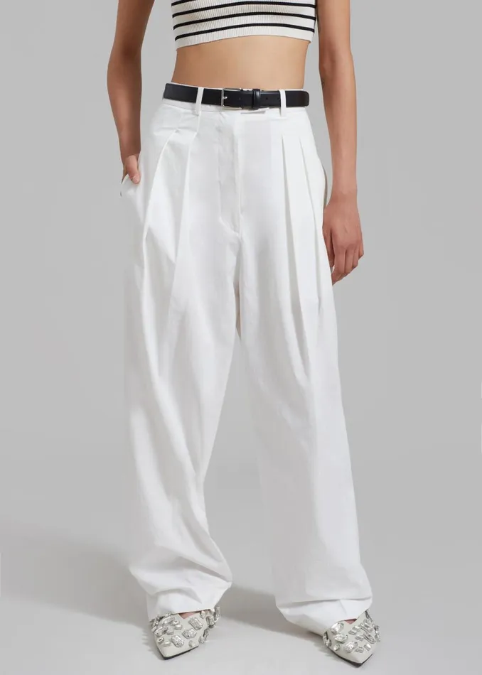 The Frankie Shop Jayden Wide Pants 8211 White Shop Bottoms