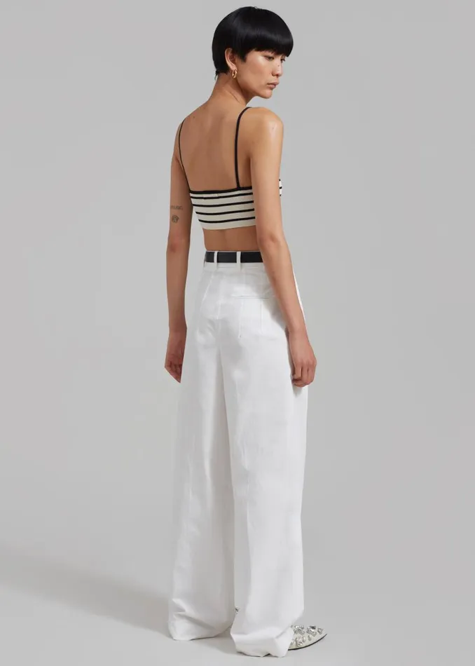 The Frankie Shop Jayden Wide Pants 8211 White Shop Bottoms
