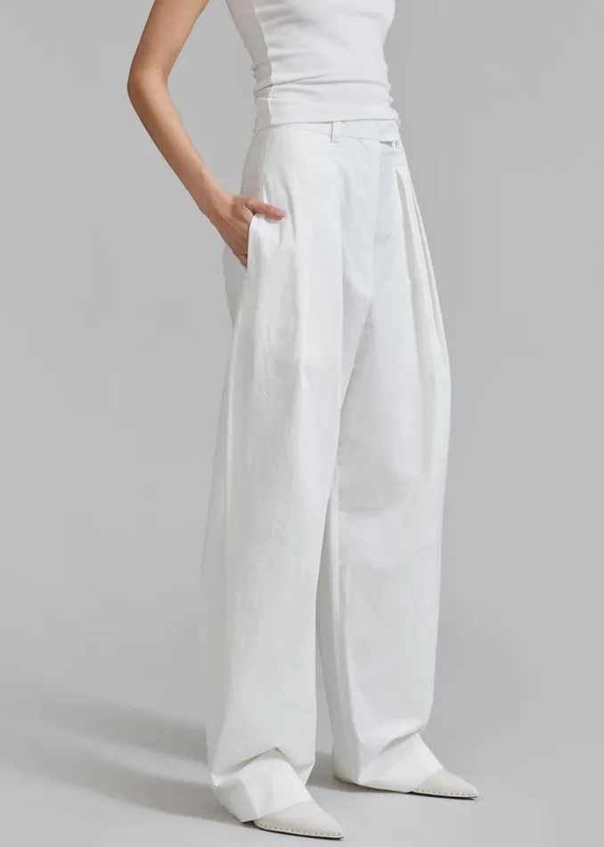 The Frankie Shop Jayden Wide Pants 8211 White Shop Bottoms