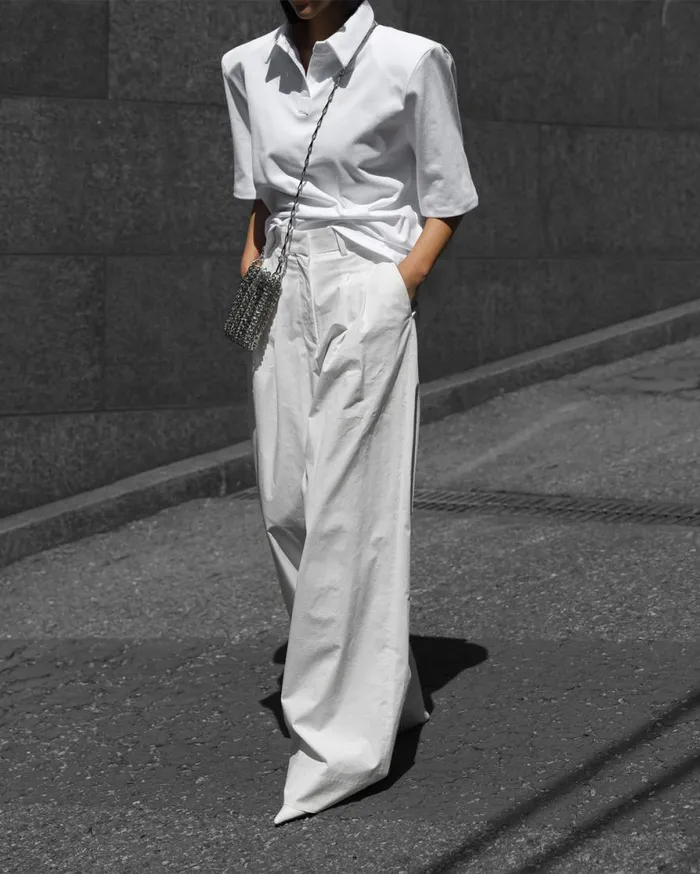 The Frankie Shop Jayden Wide Pants 8211 White Shop Bottoms