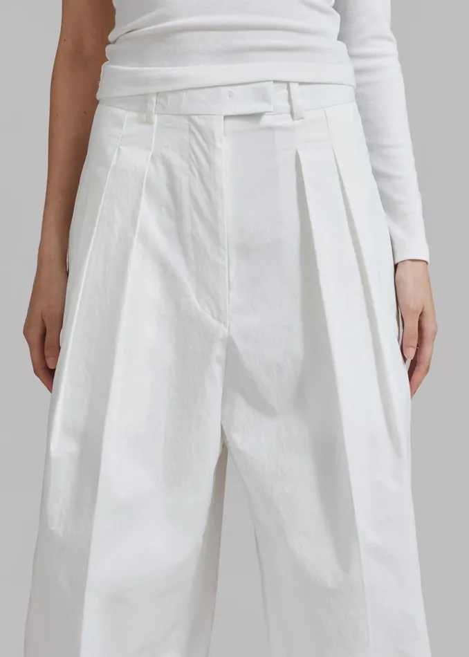 The Frankie Shop Jayden Wide Pants 8211 White Shop Bottoms