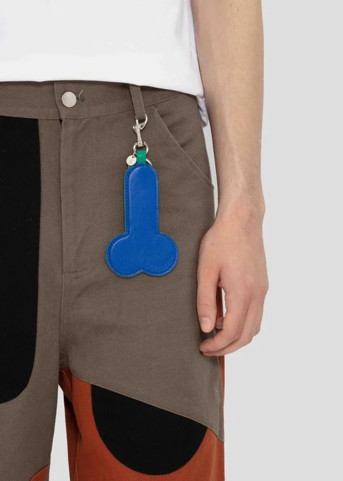 The Frankie Shop JW Anderson Penis Keyring 8211 CobaltBright Green Shop Accessories