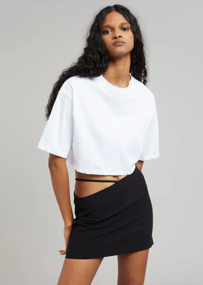The Frankie Shop Karina Cropped TShirt 8211 White Shop Tops