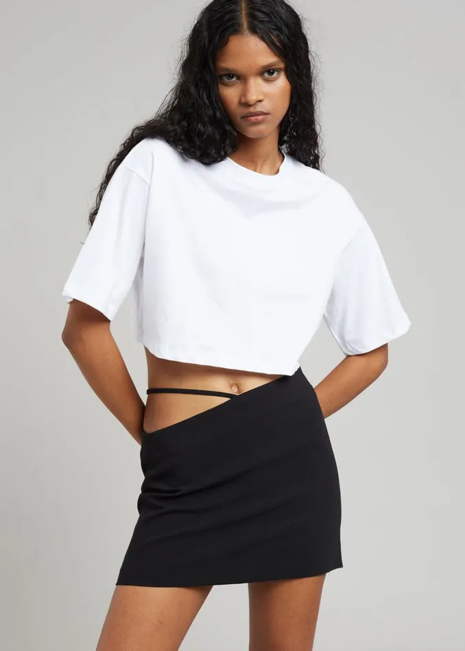 The Frankie Shop Karina Cropped TShirt 8211 White Shop Tops