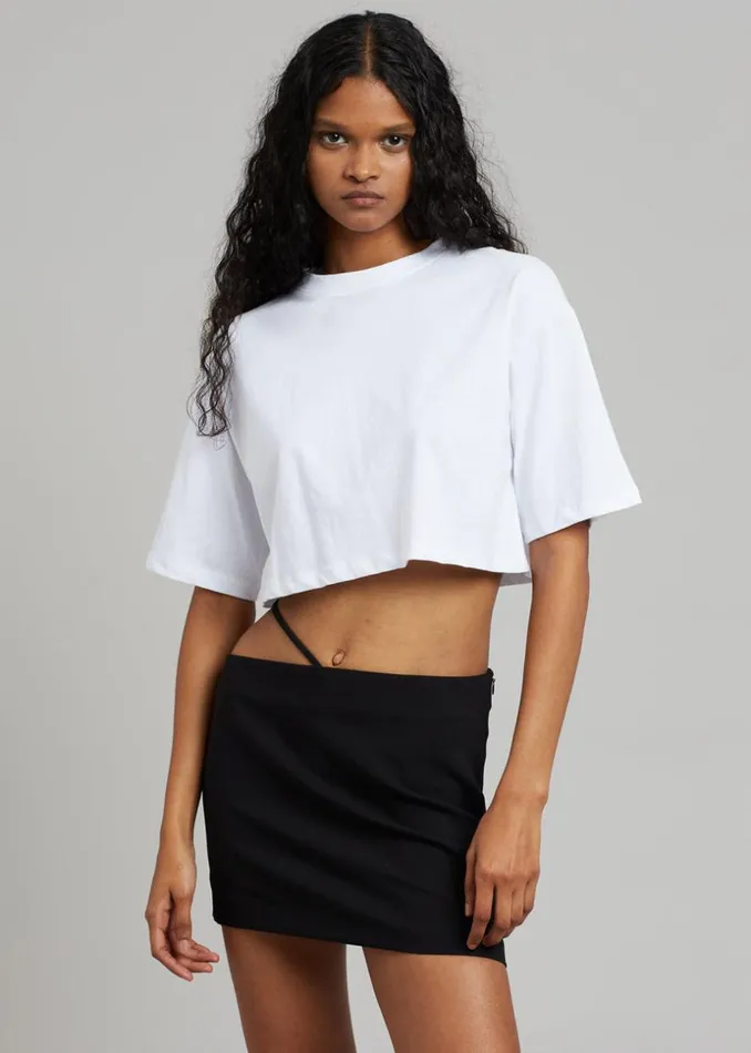 The Frankie Shop Karina Cropped TShirt 8211 White Shop Tops