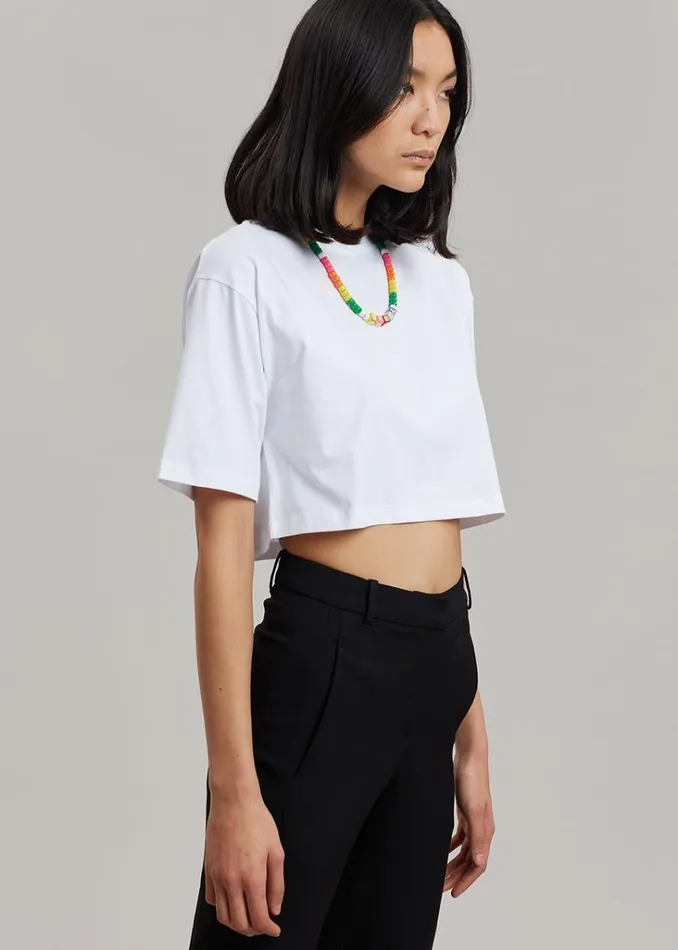 The Frankie Shop Karina Cropped TShirt 8211 White Shop Tops