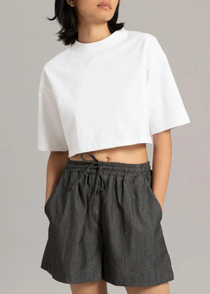 The Frankie Shop Karina Cropped TShirt 8211 White Shop Tops