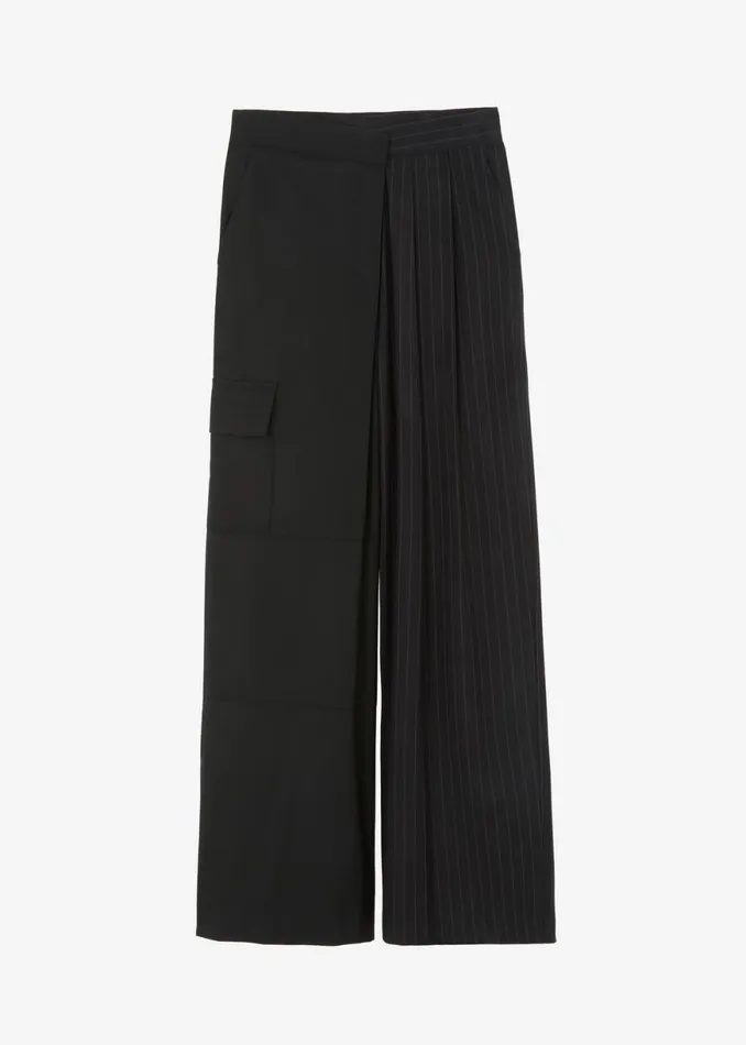 The Frankie Shop Karsyn Contrast Pinstripe Pants 8211 Black Shop Bottoms