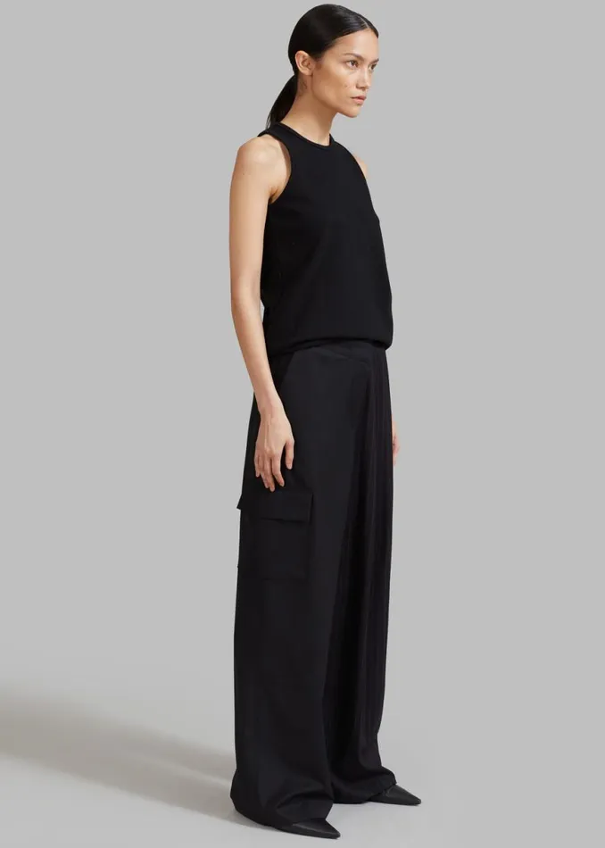 The Frankie Shop Karsyn Contrast Pinstripe Pants 8211 Black Shop Bottoms