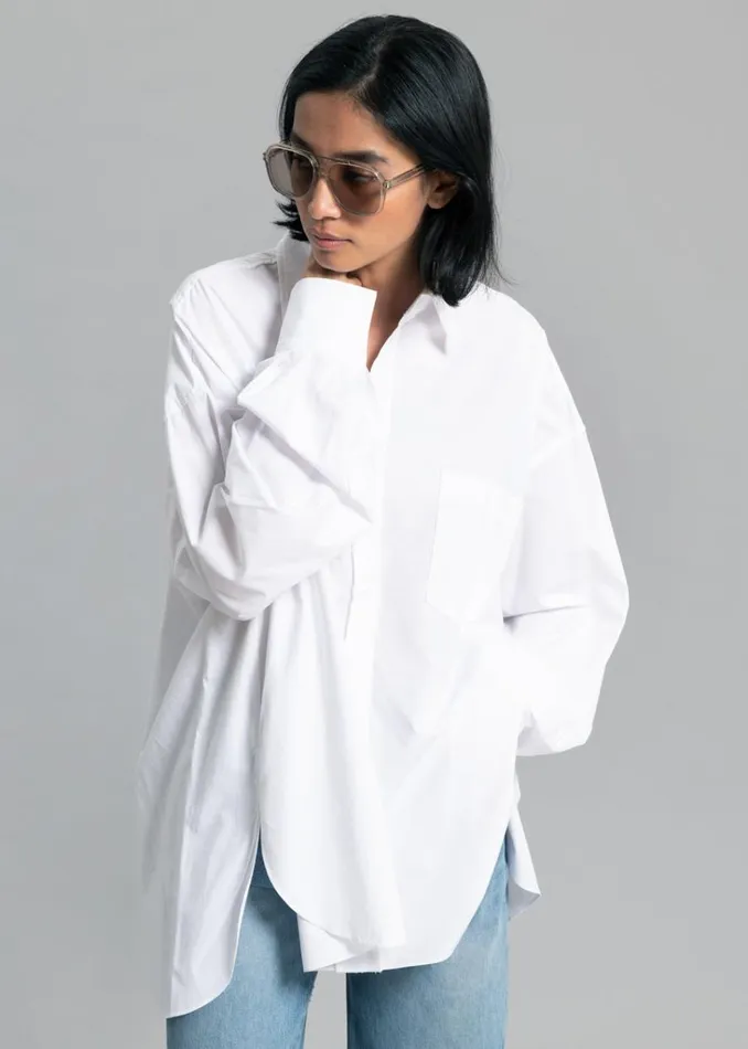 The Frankie Shop Kat Shirt 8211 White Shop Tops