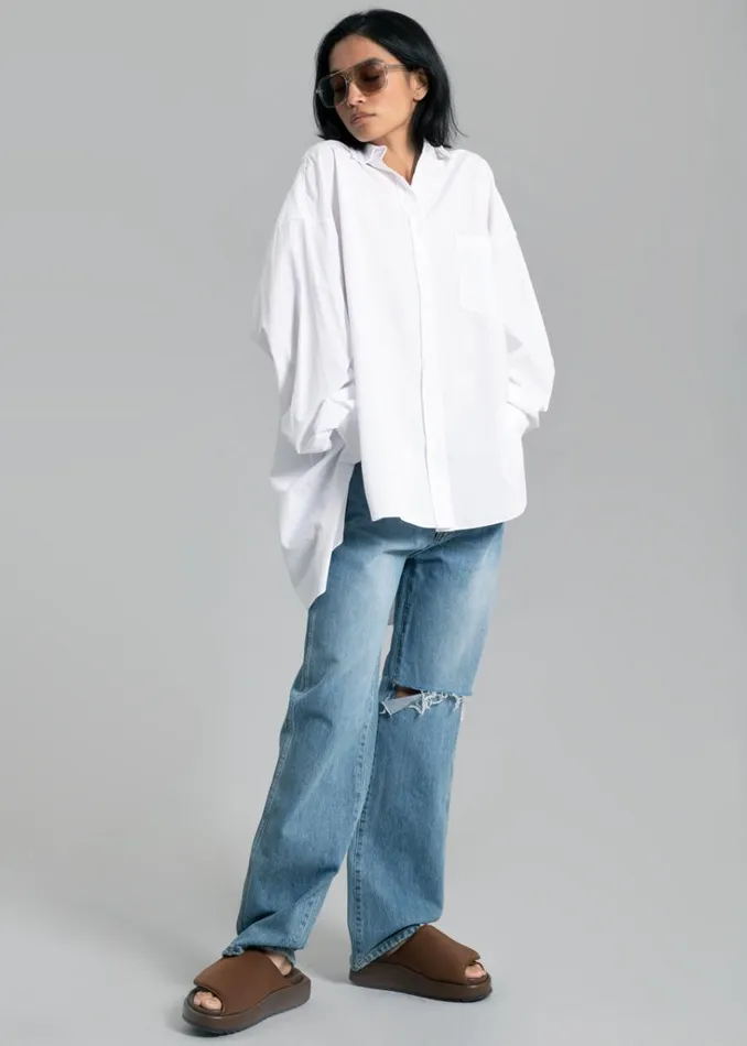 The Frankie Shop Kat Shirt 8211 White Shop Tops