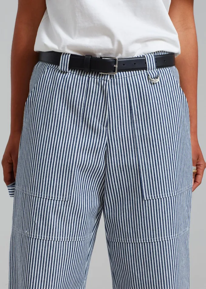 The Frankie Shop Kendall Pants 8211 Blue Stripe Shop Bottoms