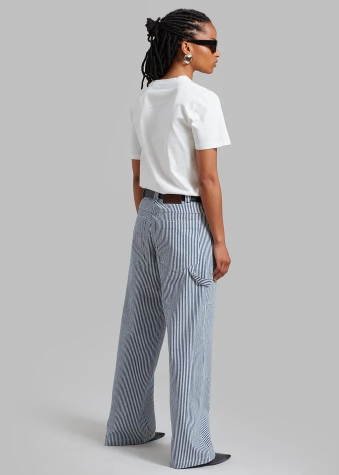 The Frankie Shop Kendall Pants 8211 Blue Stripe Shop Bottoms