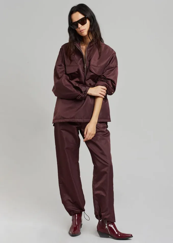The Frankie Shop Kevin Track Pants 8211 Burgundy Shop Clothing