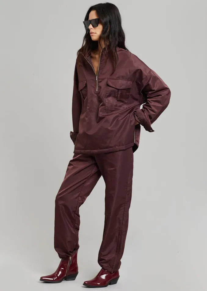 The Frankie Shop Kevin Track Pants 8211 Burgundy Shop Clothing