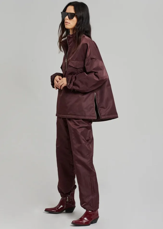 The Frankie Shop Kevin Track Pants 8211 Burgundy Shop Clothing