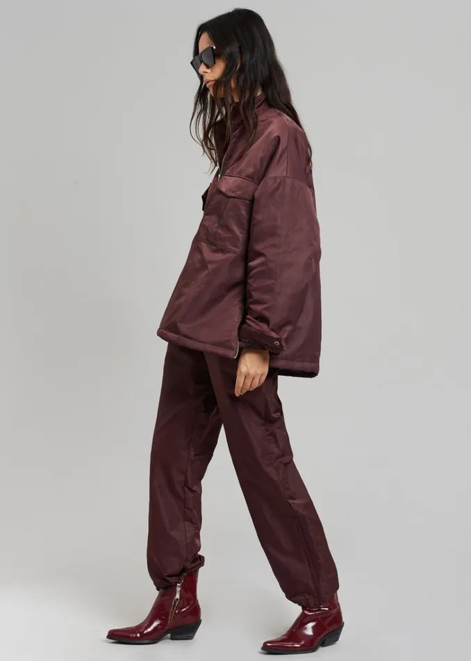 The Frankie Shop Kevin Track Pants 8211 Burgundy Shop Clothing
