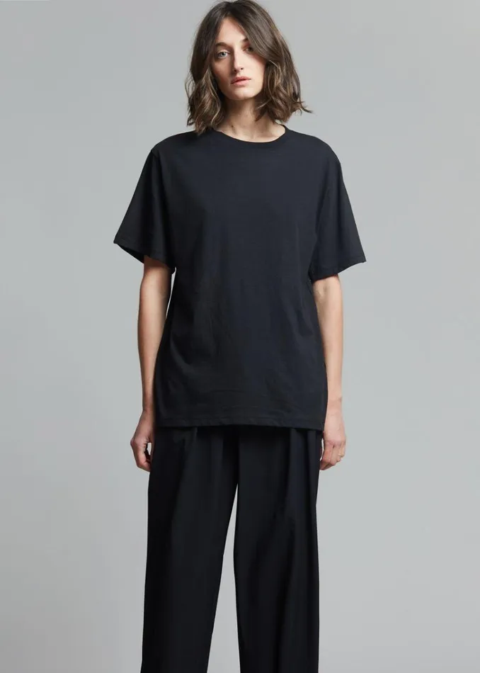 The Frankie Shop Lilou Simple Tee 8211 Black Shop Tops