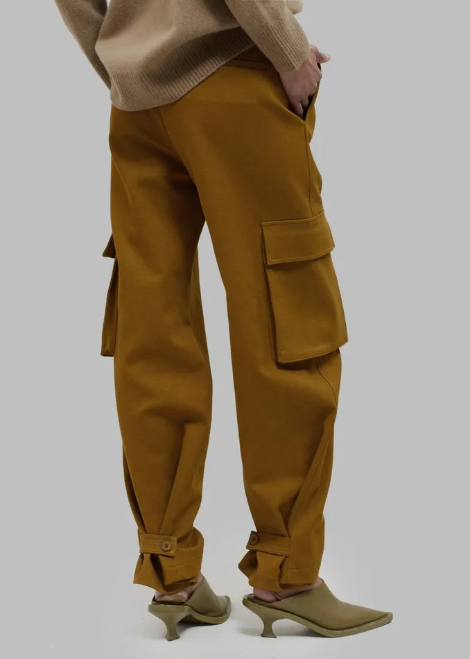 The Frankie Shop Lin Cargo Pants 8211 Dark Mustard Shop Bottoms