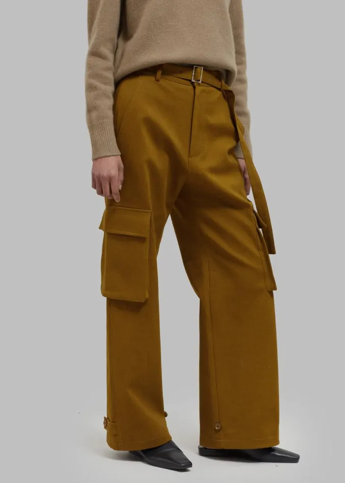 The Frankie Shop Lin Cargo Pants 8211 Dark Mustard Shop Bottoms