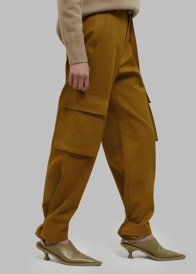 The Frankie Shop Lin Cargo Pants 8211 Dark Mustard Shop Bottoms