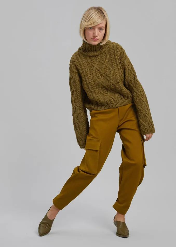 The Frankie Shop Lin Cargo Pants 8211 Dark Mustard Shop Bottoms