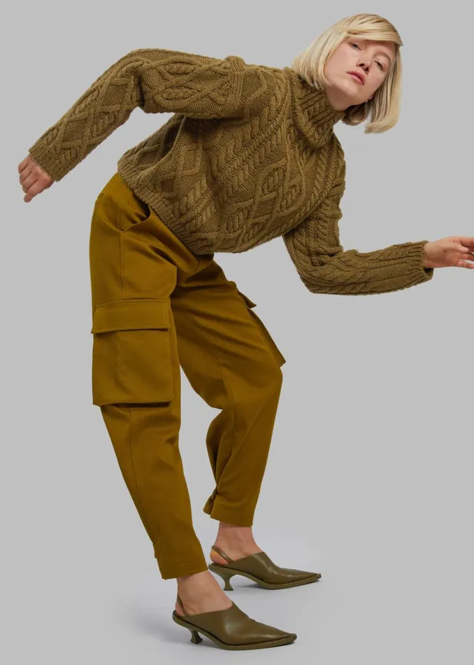 The Frankie Shop Lin Cargo Pants 8211 Dark Mustard Shop Bottoms