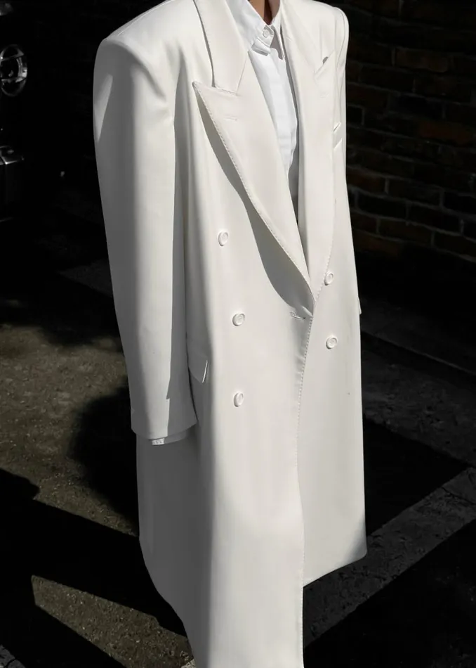 The Frankie Shop London Double Breasted Coat 8211 White Shop Outerwear