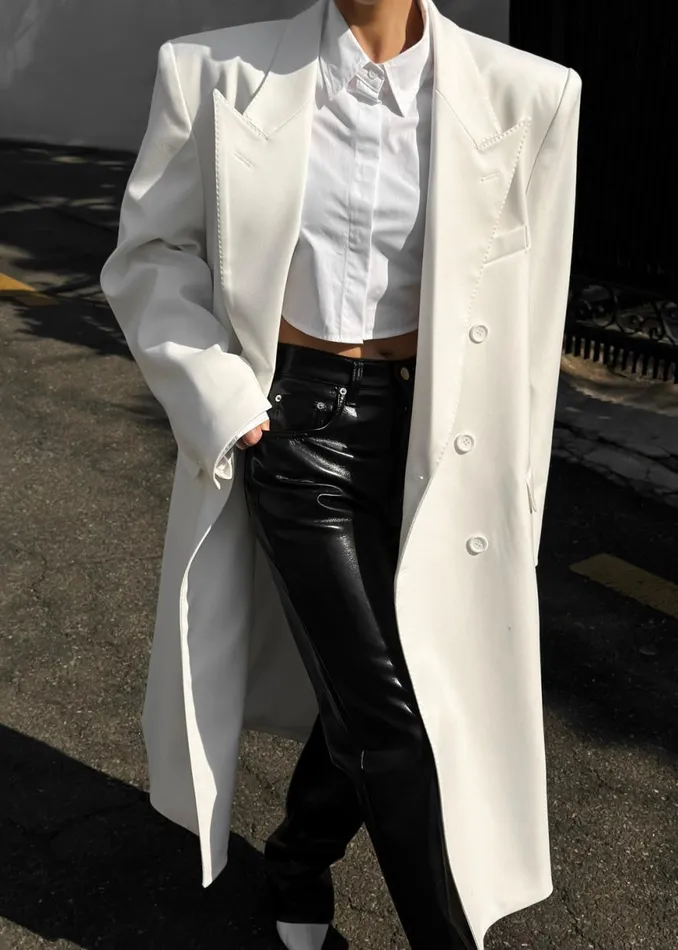 The Frankie Shop London Double Breasted Coat 8211 White Shop Outerwear